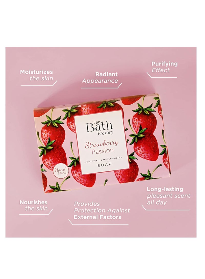 The Bath Factory Moisturising Hand and Body Soap, Strawberry, 80 g – Nourishing Cleanser for Soft Skin - Image 3