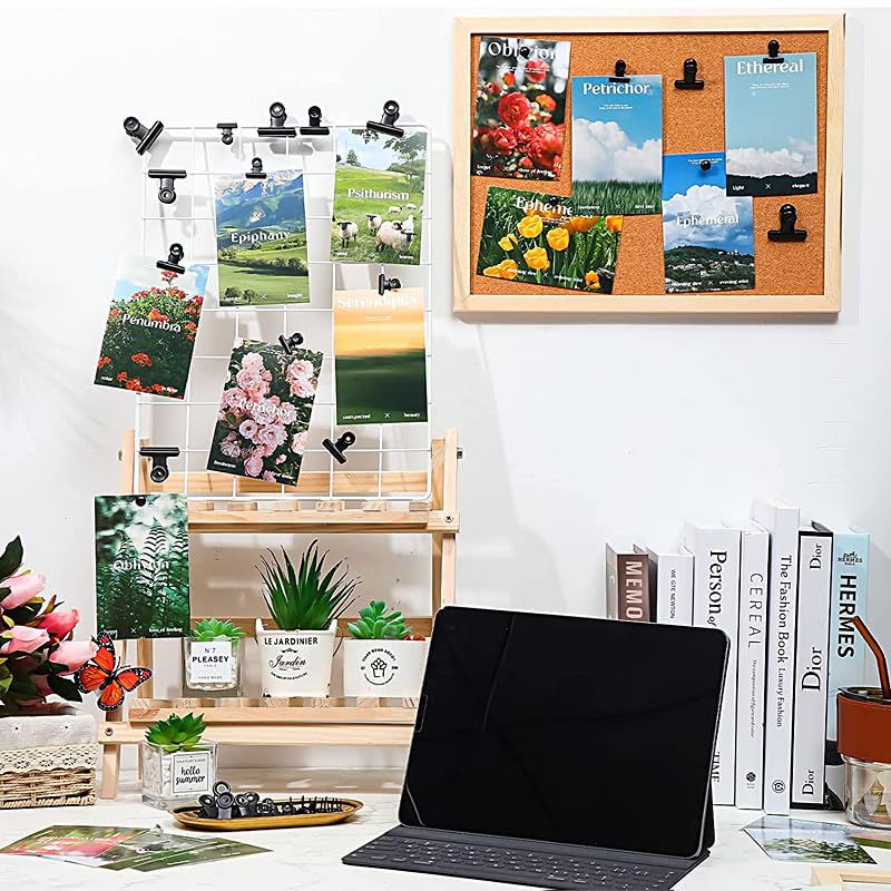 YUCHIYA Bulldog Clips with Hole for Push-pin, Paper File Clips with Strong Spring, Small Metal Binder Clips, Seal Clamps for Coffee Tea Food Bags, Decorative Clips for DIY Photo Grid (Black,2inch) - Image 3