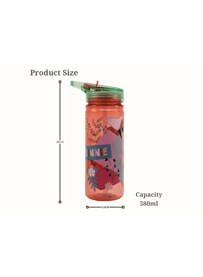 Disney Stor Minnie Mouse Ecozen Water Bottle for Kids – 580ml BPA-Free Reusable Leak-Proof Drinking Bottle with Flip-Top Lid, Lightweight Durable School Sports Travel Bottle for Girls & Boys - Image 2