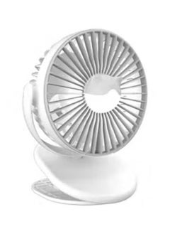 Rechargeable Clip Fan Portable Fans USB Desktop 3 Speed Quiet Household Table Fans with light Personal Suitable for Home Office Dorm Baby Stroller kitchen Car Treadmills (White)