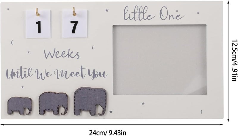 Prenatal Scan Photo Frame Wooden Newborn Keepsake Frame 24x12.7cm Growth Memory Board Nursery Décor - Image 2