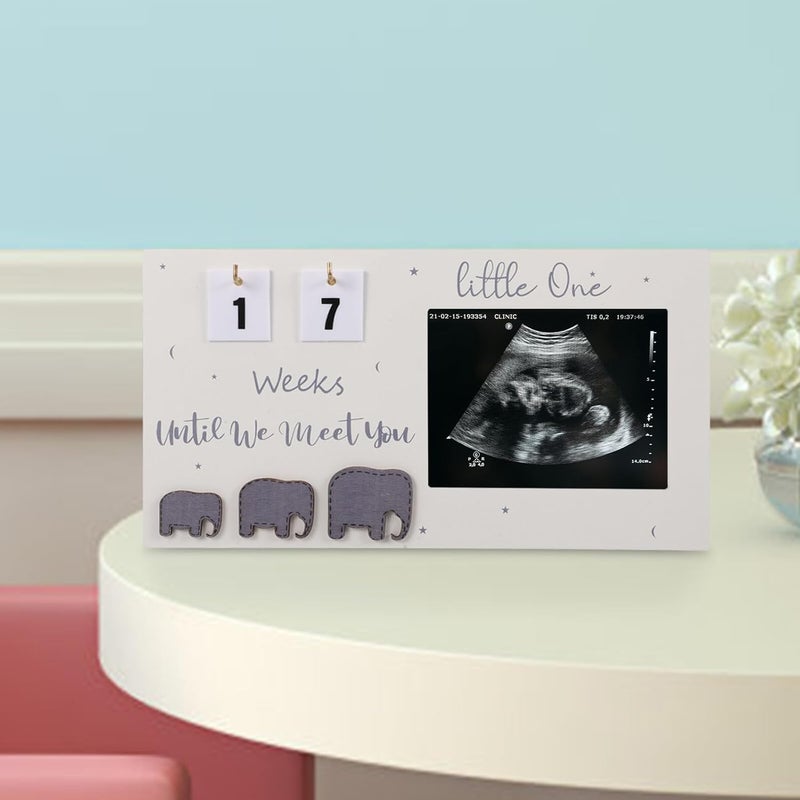 Prenatal Scan Photo Frame Wooden Newborn Keepsake Frame 24x12.7cm Growth Memory Board Nursery Décor - Image 5