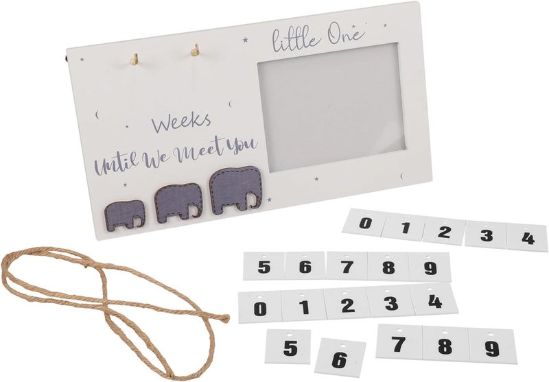 Prenatal Scan Photo Frame Wooden Newborn Keepsake Frame 24x12.7cm Growth Memory Board Nursery Décor - Image 1