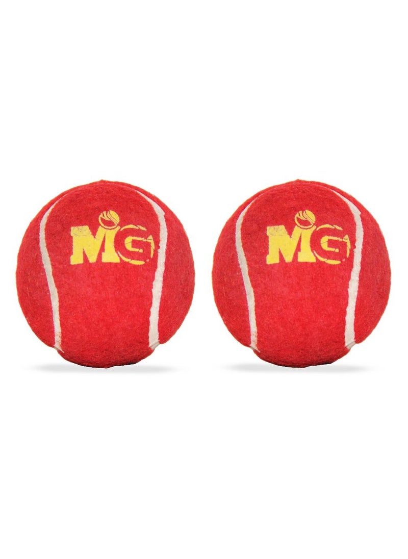 MG Cricket Tennis Ball with Jar 1 SET OF 2 PCS-RED  - Image 1