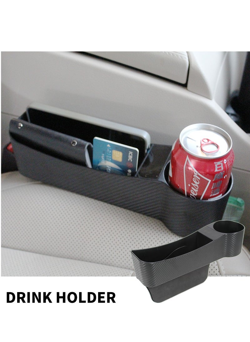 Generic Car Seat Gap Filler, Car Seat Organizer with Cup Holder, Practical Car Organizer for Car Accessories Interior,Holding Phone, Wallet, Cup(Black)  - Image 2