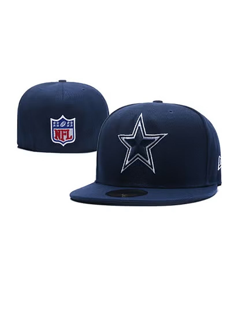 Flat - Brim Baseball Cap, Classic Team Logo Sports Cap, 56.8cm