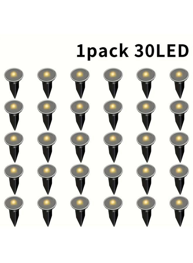 30pcs Motion Activated Solar Flood Lights Warm White Perimeter Security - Image 1
