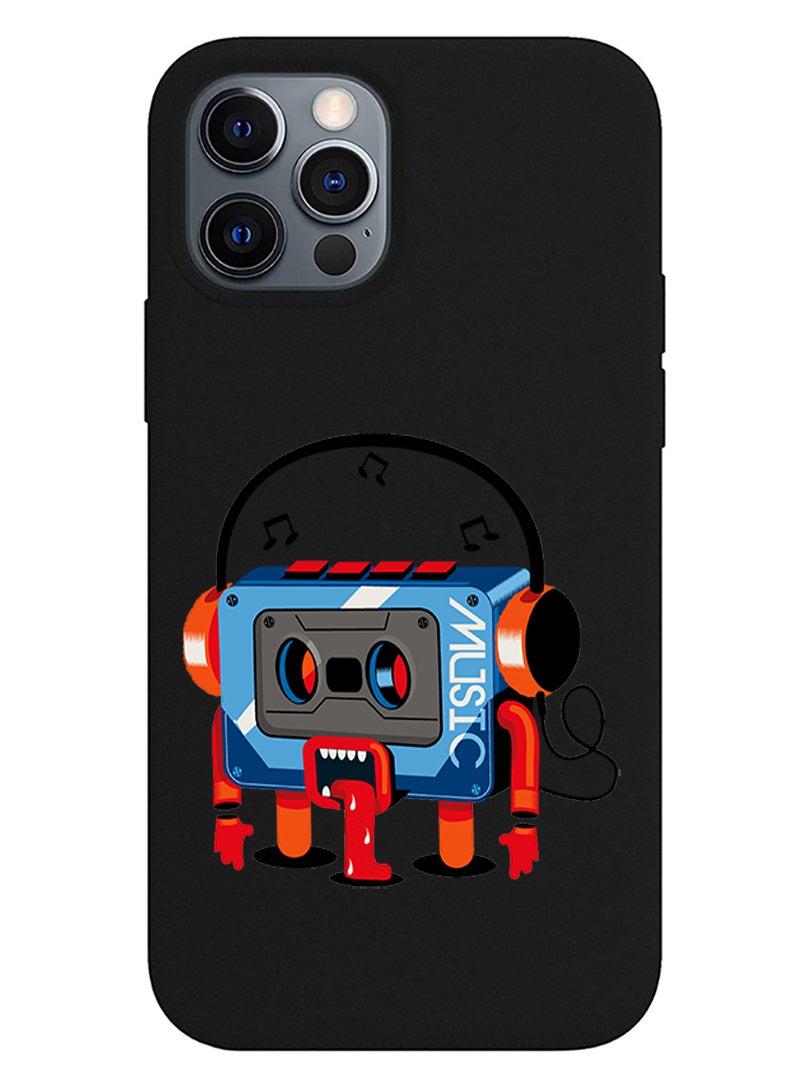 Theodor Protective Slim Fit Case Liquid Silicone Cover with Full Body Protection Anti-Scratch Shockproof Case For iPhone 12 Pro Black  - FORZA176 Mickey Kissing - Image 1