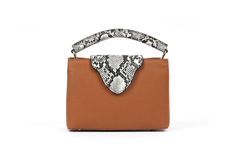Cuple Snake-skin-like  rectangular handbag