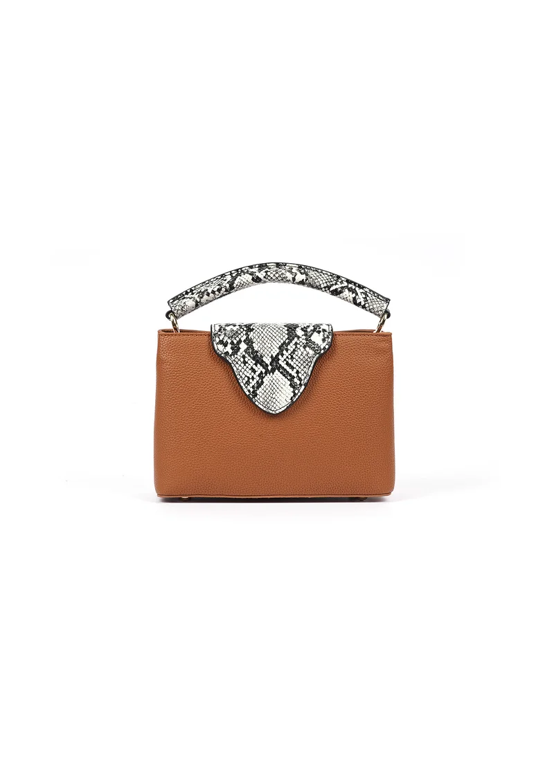 كيوبل Snake-skin-like  rectangular handbag