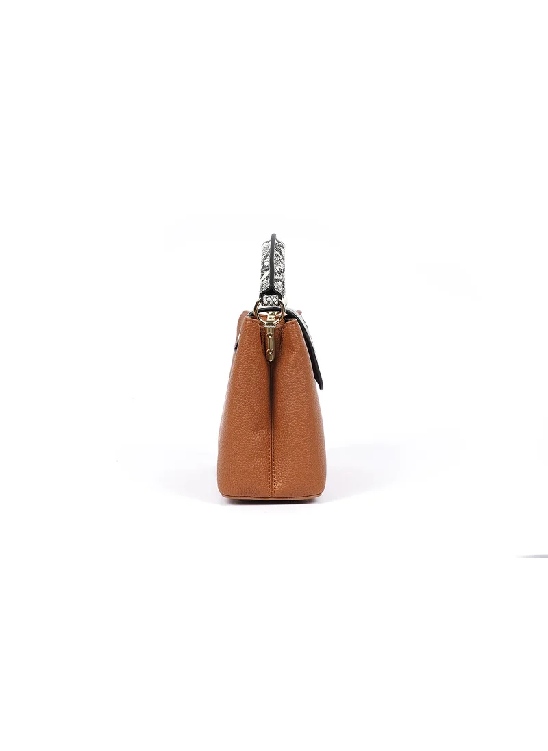 كيوبل Snake-skin-like  rectangular handbag