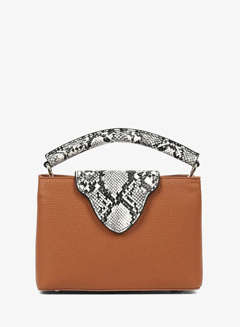 Cuple Snake-skin-like  rectangular handbag
