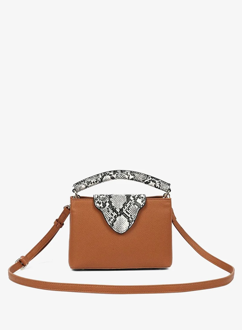Cuple Snake-skin-like  rectangular handbag