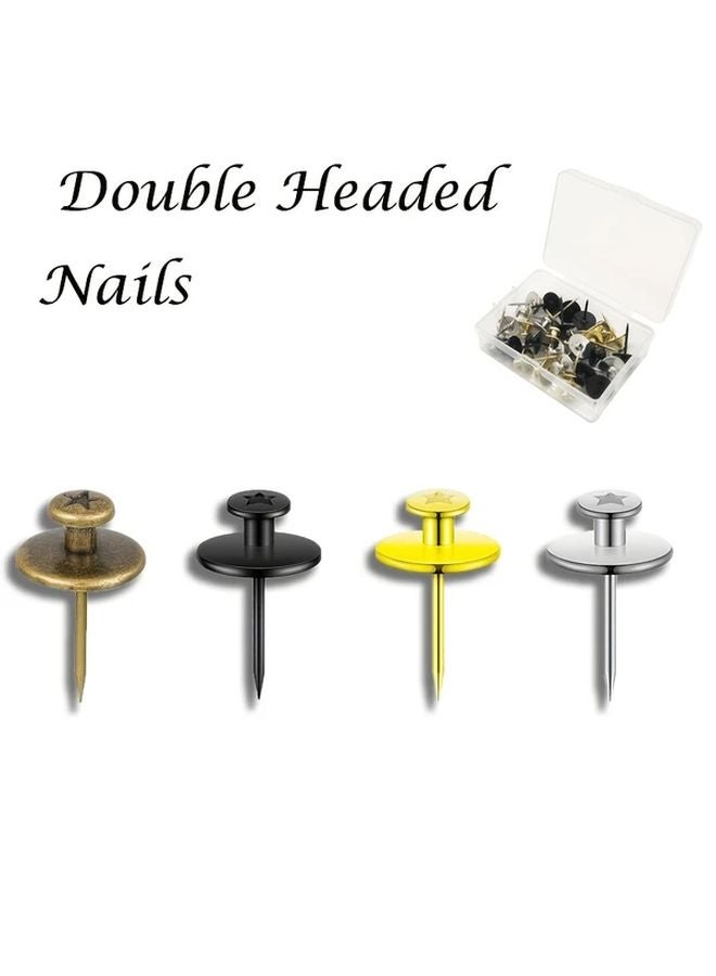 20 Golden Double Headed Hanging Nails Star Hooks 20pcs - Image 2