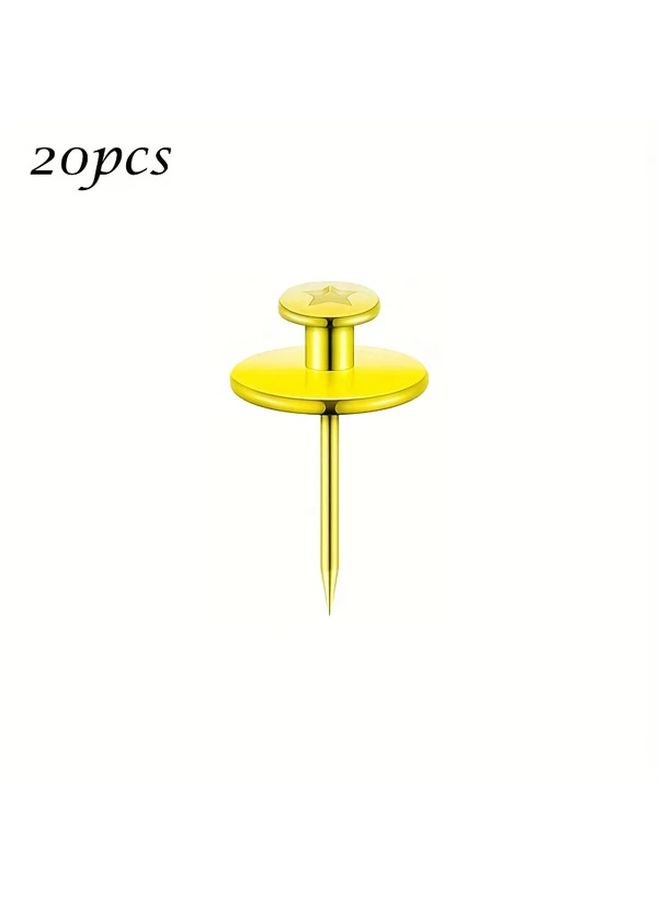20 Golden Double Headed Hanging Nails Star Hooks 20pcs - Image 1