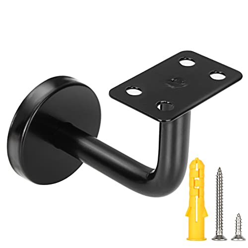 ZOFORTY 6Pcs Black Handrail Bracket Stainless Steel Stair Railing Brackets with Mounting Screws, Handrail Brackets for Staircase, Stairway - Image 4