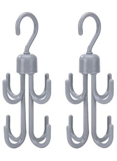Y&D Plastic Hanger, 2Pcs Rotating Scarf Tie Rack Holder Hook Towels Hanger Closet Organizer for Home Purse Handbag Shoes Grey  - Image 2