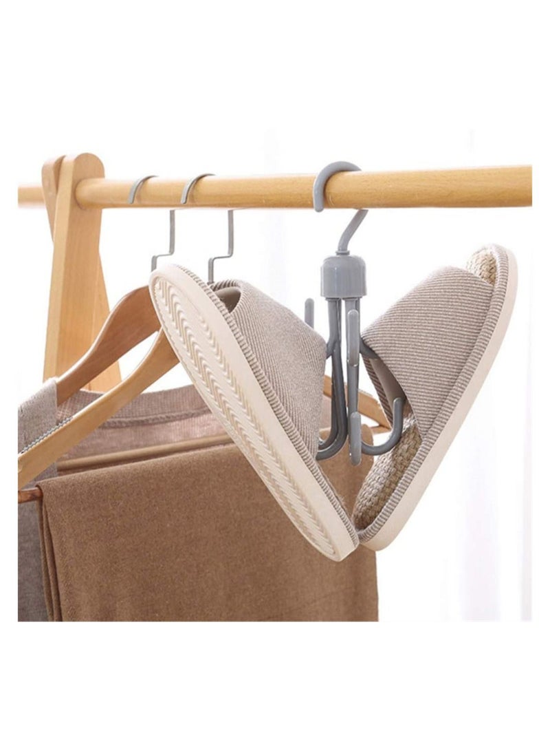 Y&D Plastic Hanger, 2Pcs Rotating Scarf Tie Rack Holder Hook Towels Hanger Closet Organizer for Home Purse Handbag Shoes Grey  - Image 5