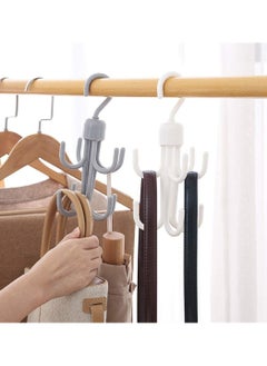 Y&D Plastic Hanger, 2Pcs Rotating Scarf Tie Rack Holder Hook Towels Hanger Closet Organizer for Home Purse Handbag Shoes Grey  - Image 3