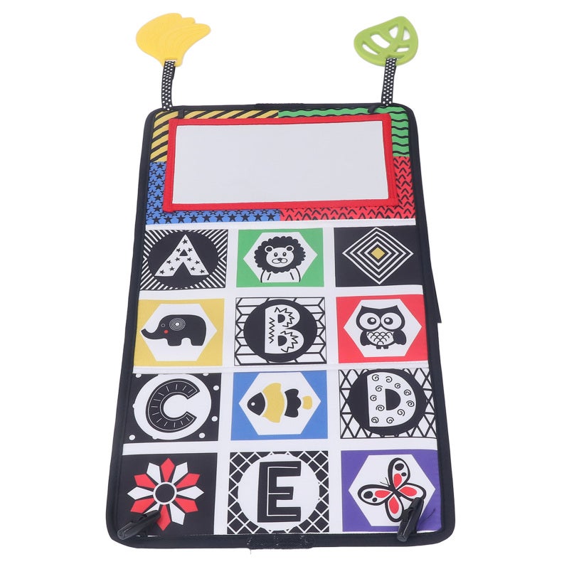 Baby Mirror Book Foldable Portable Cloth Book - With Safe Teething Pendant Visual Development Toy for Newborn Babies, Car Rides, Crib Use - Image 4