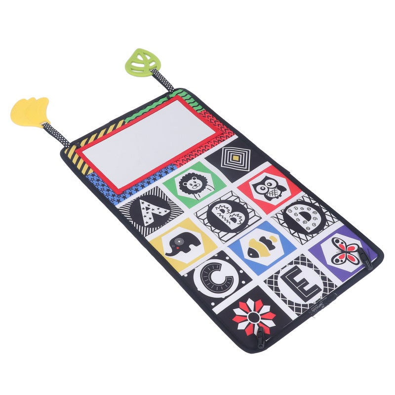 Baby Mirror Book Foldable Portable Cloth Book - With Safe Teething Pendant Visual Development Toy for Newborn Babies, Car Rides, Crib Use - Image 2