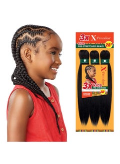 Sensationnel Sensationnel African Collection 3X X-Pression Pre-Stretched Braid 28" (Kids) (1-pack, 1B)  - Image 1
