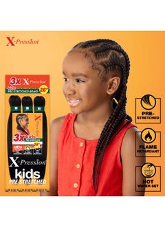 Sensationnel Sensationnel African Collection 3X X-Pression Pre-Stretched Braid 28" (Kids) (1-pack, 1B)  - Image 3