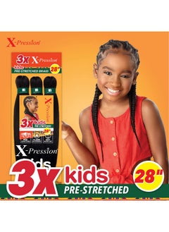 Sensationnel Sensationnel African Collection 3X X-Pression Pre-Stretched Braid 28" (Kids) (1-pack, 1B)  - Image 2
