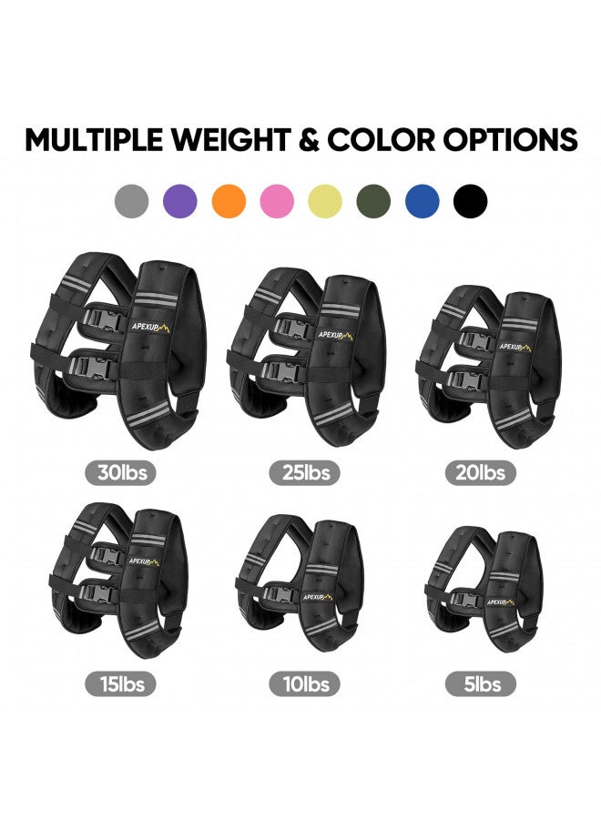 APEXUP APEXUP Weighted Vest Men 10lbs Weights with Reflective Stripe, Weighted vest for Women Workout Equipment for Strength Training Running (Black)  - Image 1