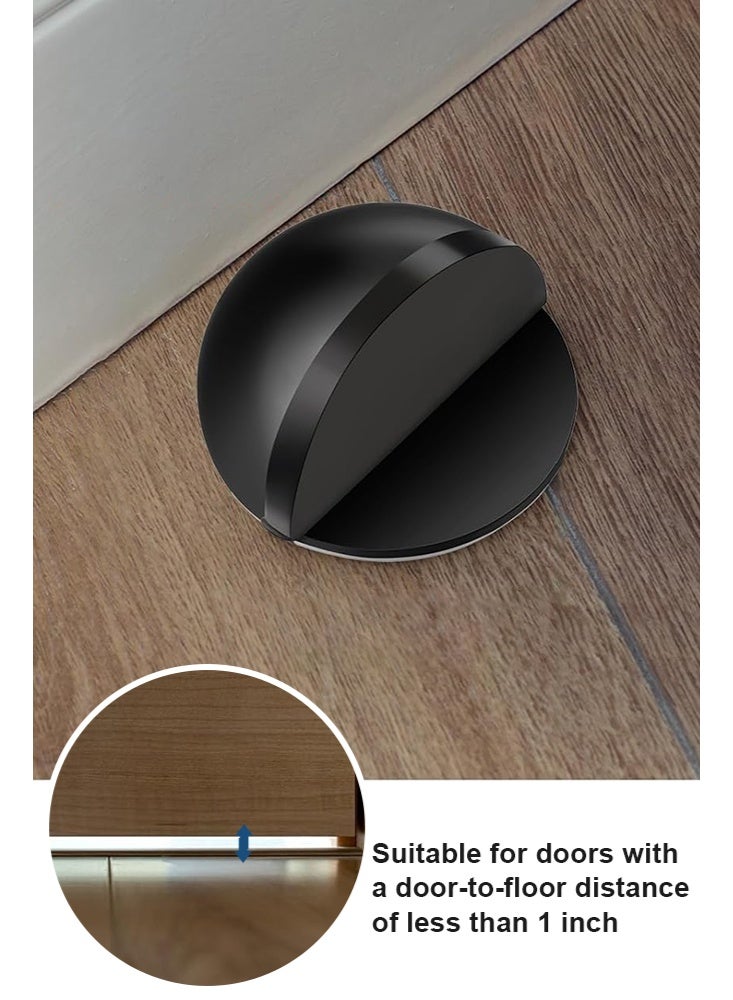 Forthcan No-Drill Door Stopper, Rubber and Stainless Steel Wall Protector for Glass Doors and Security Doors, Black, Set of 4 - Image 5