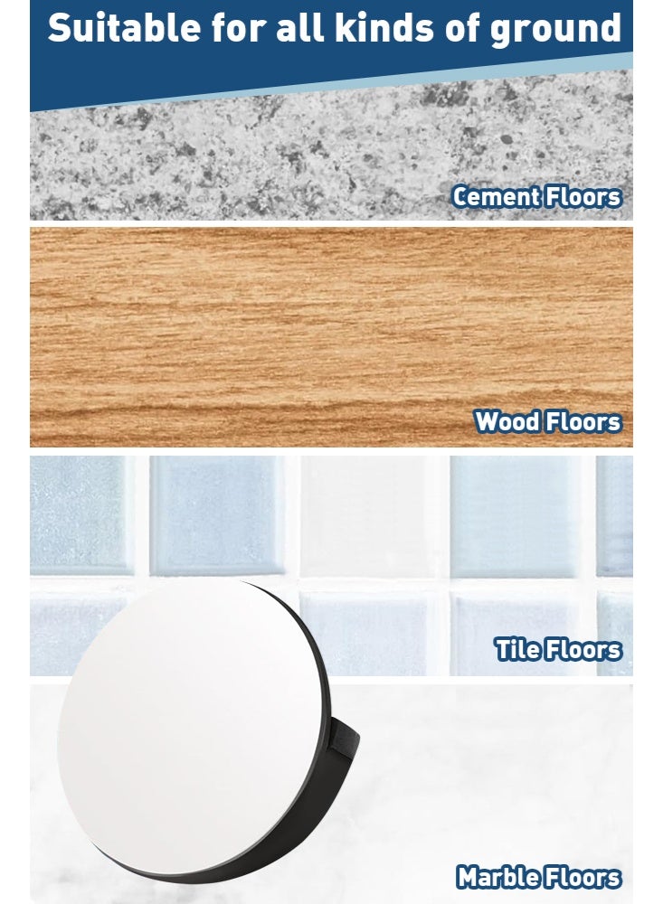 Forthcan No-Drill Door Stopper, Rubber and Stainless Steel Wall Protector for Glass Doors and Security Doors, Black, Set of 4 - Image 4