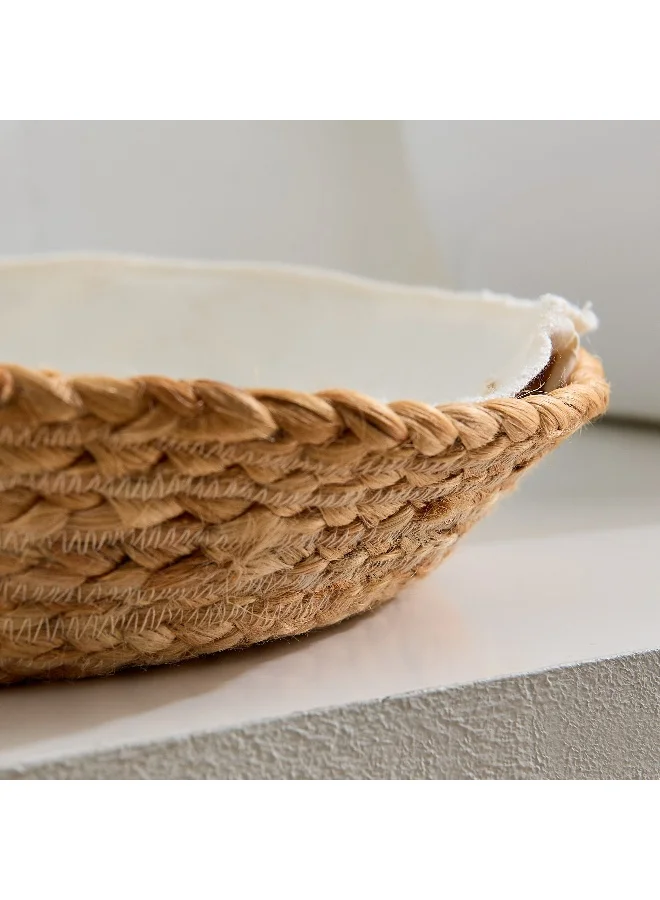 Home Box Bella Wide Jute Basket with Canvas Lining - 33x8 cm