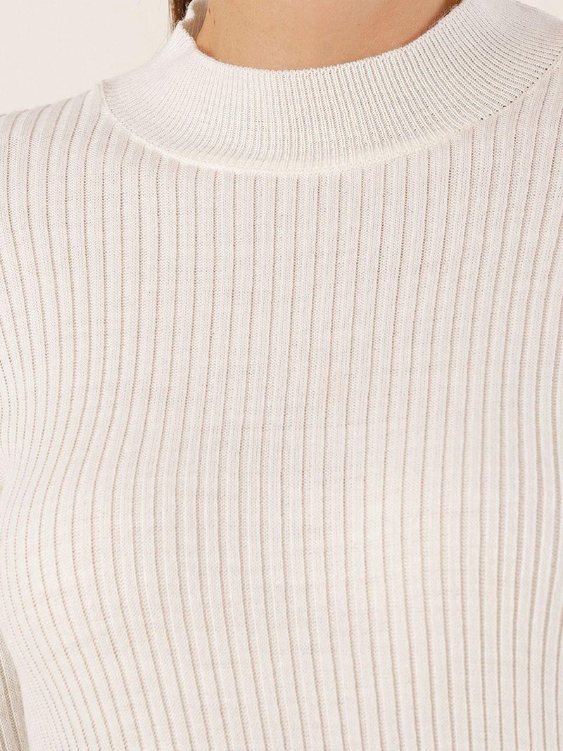 BIG DART BDART Textured Knit Dress with Crew Neck - Image 5