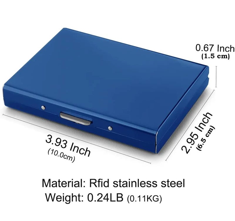 Stealodeal Blue Premium RFID Blocking Metal ATM/Credit/Debit 8 Slots for Men & Women Card Holder - Image 3