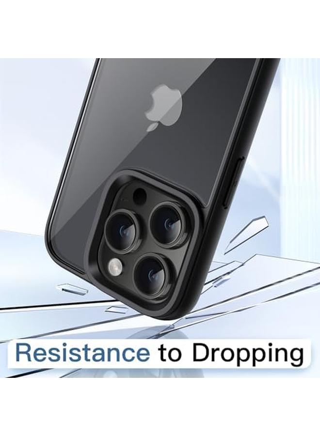 جي تيك جراب لهاتف iPhone 14 Pro Max مقاس 6.7 بوصة، غطاء ممتص للصدمات مقاوم للصدمات بلون سادة غير لامع وإطار TPU مضاد للخدش وظهر شفاف أسود - Image 4