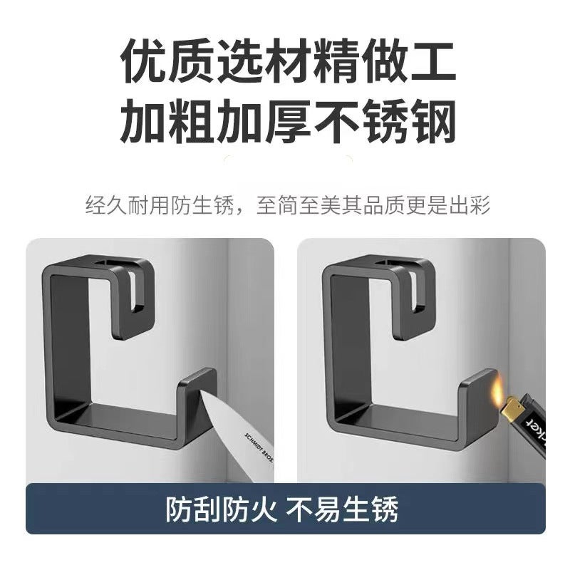 Punch-Free Stainless Steel Washbasin Rack Bathroom Bathroom Wall Hanging Seamless Sticky Hook Multifunctional Washbasin Hook Storage - Image 4