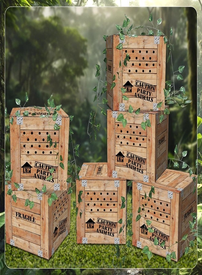 Jiytivity 6 PCS Jungle Party Boxes 12 x 12 x 12 Inch Safari Animal Boxes Jungle Party Favor Letter Boxes for Baby Shower Gender Reveal Birthday Supplies Tropical Woodland Zoo Wild Animal Decoration Gifts - Image 4
