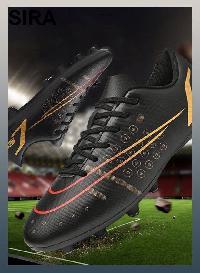 SIRA Adult Soccer Cleats - Professional Football Shoes with TPU Studs for Superior Traction | Breathable & Lightweight Design | Ideal for Training & Matches (Black) - Image 4