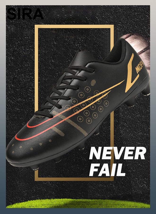 SIRA Adult Soccer Cleats - Professional Football Shoes with TPU Studs for Superior Traction | Breathable & Lightweight Design | Ideal for Training & Matches (Black) - Image 3