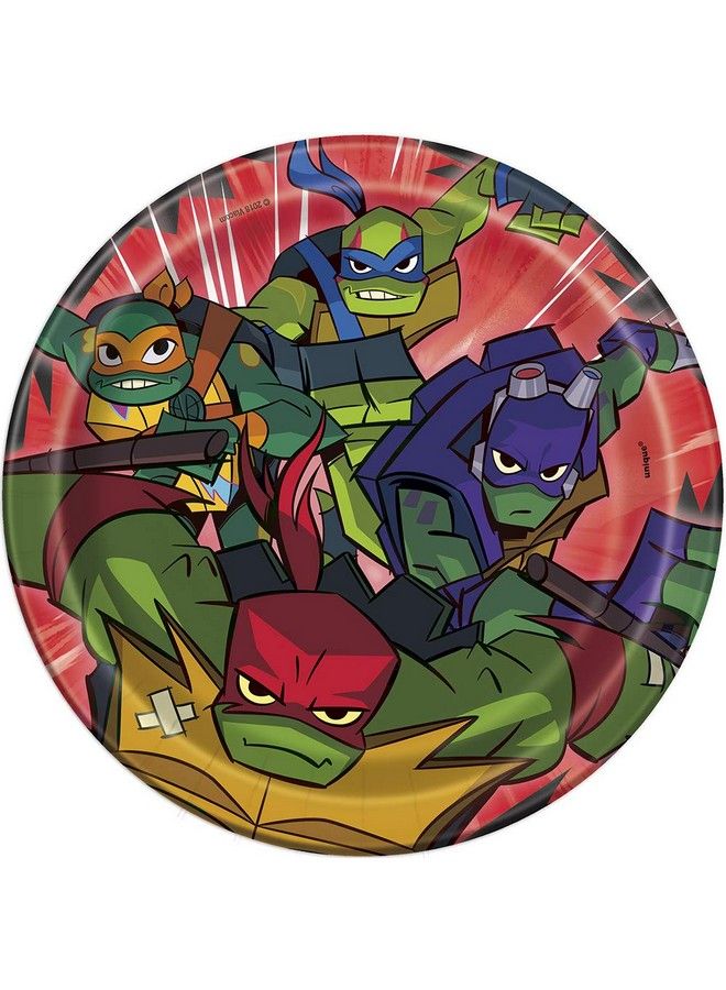 Unique Round Dessert Paper Plates 7" ; Teenage Mutant Ninja Turtles ; 8 Pcs - Image 2