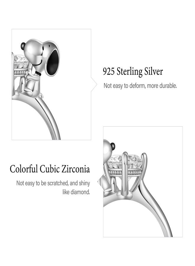 جنوس خاتم عناق سنوبي من سلسلة بيناتس من GNOCE، مصنوع من الفضة الإسترليني عيار 925 ومرصع بالألماس الأبيض، هدية مثالية للنساء والفتيات مع علبة مجوهرات أنيقة، مناسب لأعياد الميلاد وعيد الحب، مقاس 52، فضة إسترليني، زركونيا مكعبة - Image 5