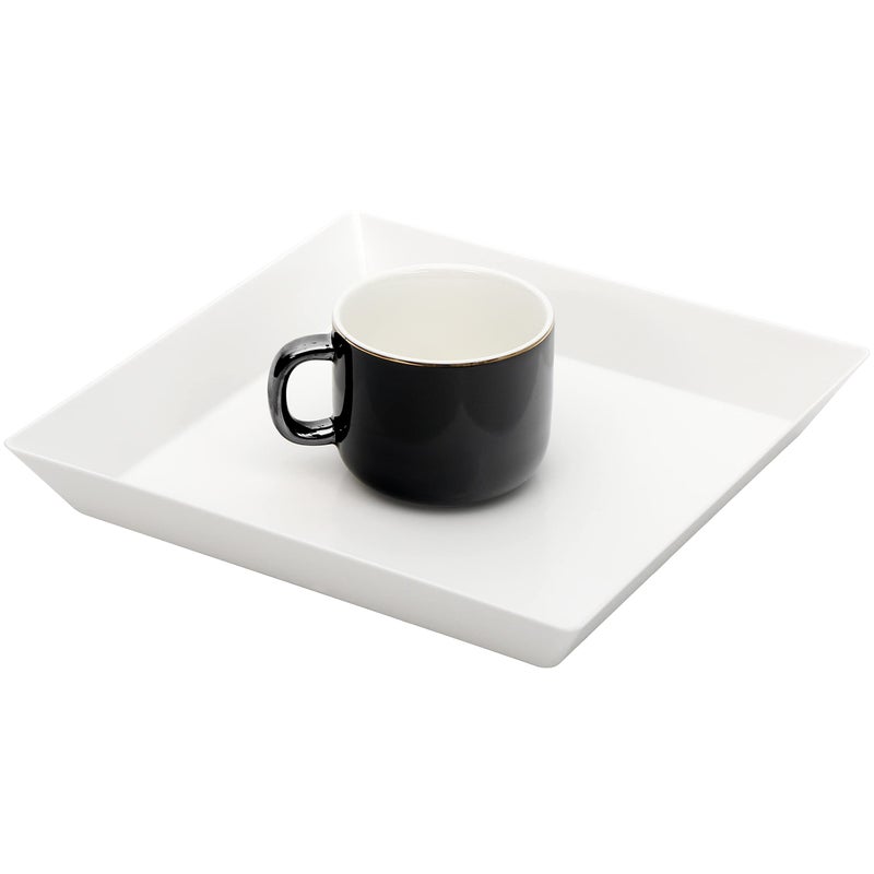 Youngever 3 Pack Plastic Serving Trays  Square Serving Platter for Parties  10 inch x 10 inch (White) - Image 1