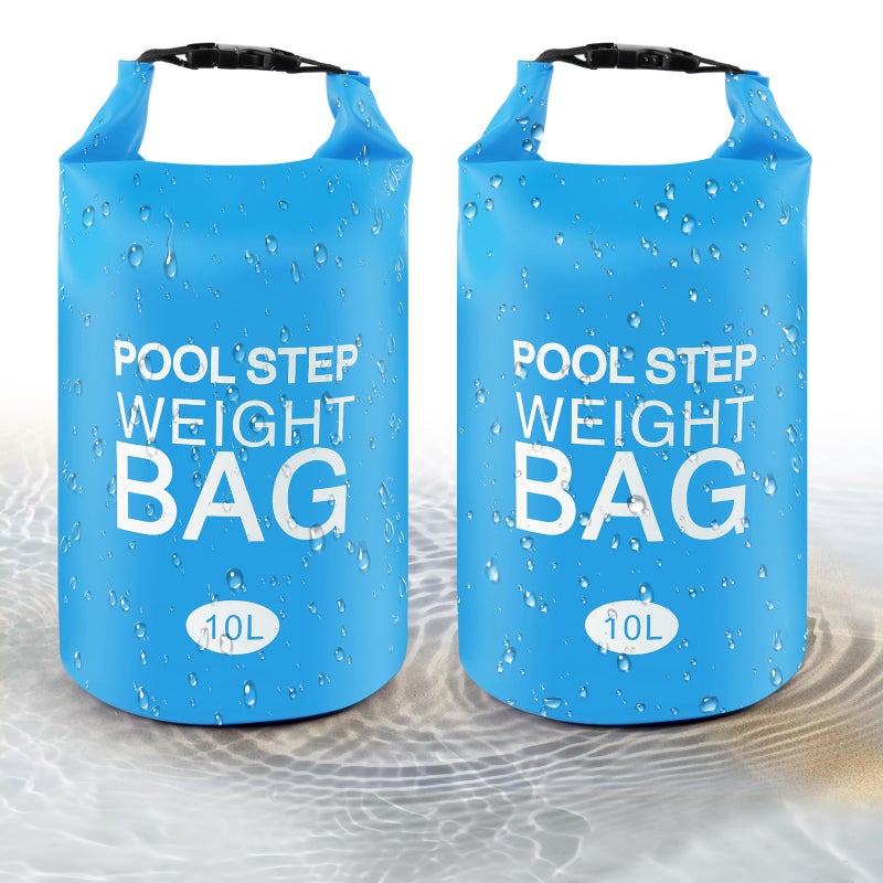 whumsdog Universal Foldable Pool Stair Weights  250D PVC Waterproof Easy Fill Sand Bags for Above Ground Pool Ladder Sky Blue