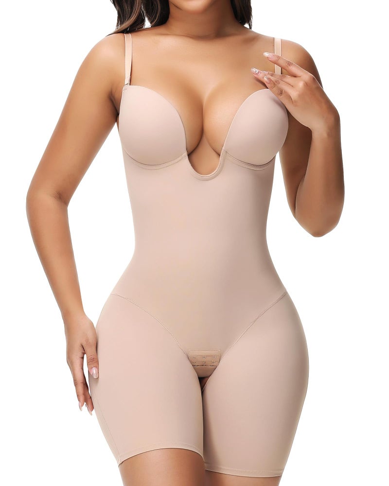 SHAPSHE Backless U Plunge Strapless Shapewear Tummy Control Butt Lifter Compression Bodysuit for Women Low Back Body Suit - Image 1