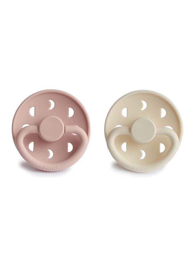 FRIGG لهاية FRIGG بتصميم مراحل القمر من السيليكون للأطفال 6-18 شهر 2-pack بلون وردي/كريمي - الحجم 2 - Image 2