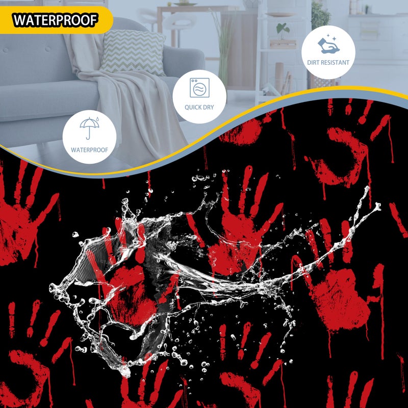 NUTAINLA Blood Spatter Hand Print Laundry Basket Blood Drop Pattern Foldable Oxford Cloth Funny Tote Bag Laundry Hamper Clothes Storage Bucket Organizer For Bathroom/Laundry/Bedroom 18.9x16.5in - Image 4