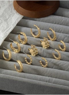 YUCCA Fashion Coil Hoop Earrings Zinc Alloy Spring Design for Women Daily Decoration 6 Pairs/Set  - Image 2