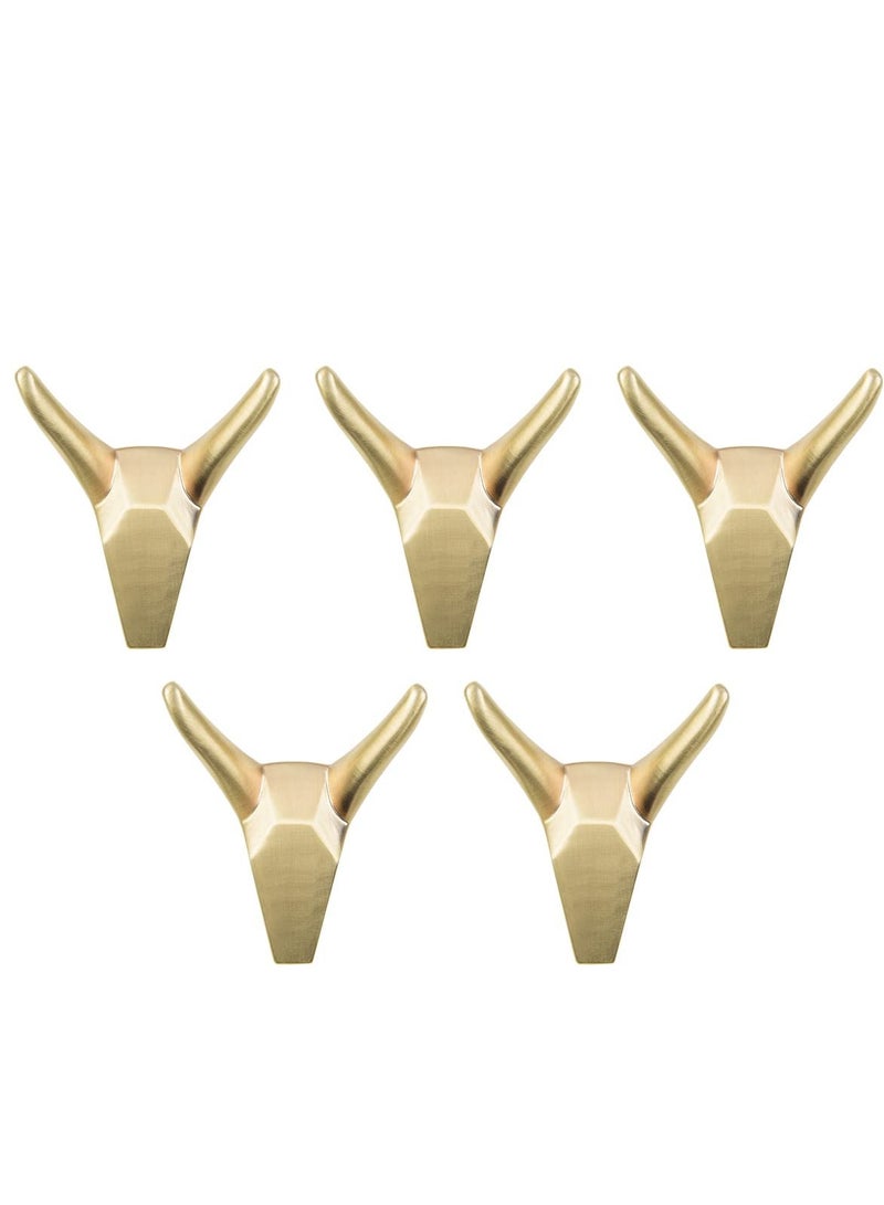 KASTWAVE 5 Pack Coat Hooks Hat Hooks Wall Mounted for Hanging Clothes, Heavy Duty Modern Towel Rack Copper - Image 1