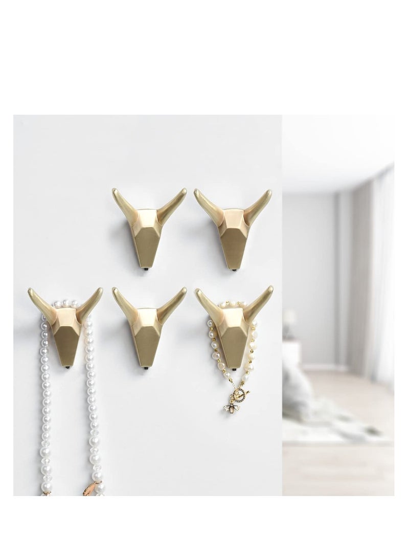 KASTWAVE 5 Pack Coat Hooks Hat Hooks Wall Mounted for Hanging Clothes, Heavy Duty Modern Towel Rack Copper - Image 3