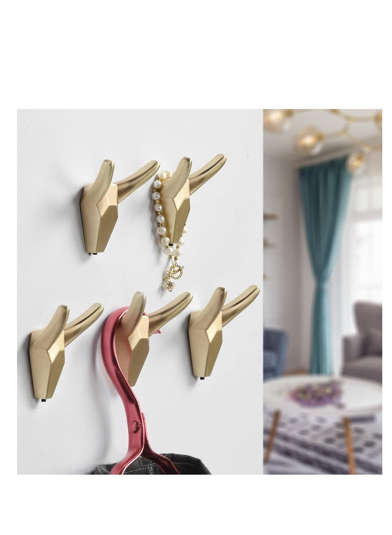 KASTWAVE 5 Pack Coat Hooks Hat Hooks Wall Mounted for Hanging Clothes, Heavy Duty Modern Towel Rack Copper - Image 5